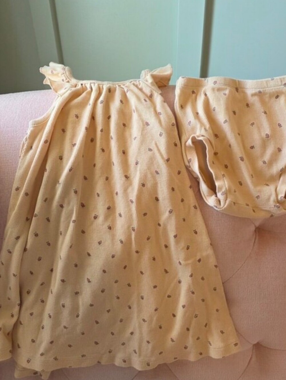 Quincy Mae 4/5 Htf Strawberry Print Dress & Bloomers Set 4t 5t Boho Bohemian